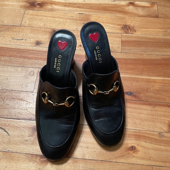 GUCCI Princetown Leather Horsebit 75mm Mules - Picture 4 of 10